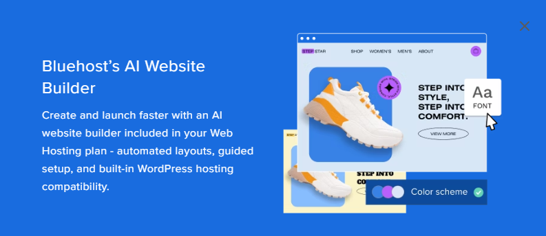 Bluehost AI builder
